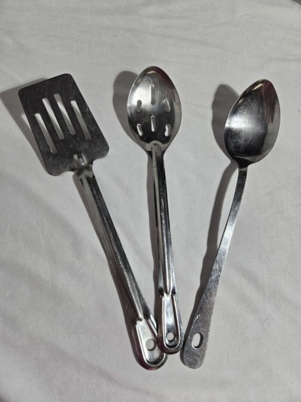 Vintage Stainless Steel Kitchen Utensil Set Spatula Slotted Solid Serving Spoon